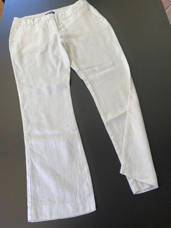 *MEXX* HOSE/LEINENHOSE Gr.38/M weiss/ecrù Leinen
