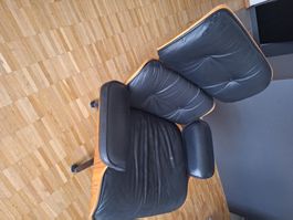 Eames Lounge Chair Replica italiana, Echtleder