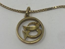 Anhänger mit Gold Kette 750 Fisch Symbol