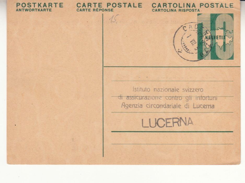 Alle Briefmarken: SGK PK 137A Cadenazzo - Luzern – Gebraucht aus Bürglen TG von StampGraf