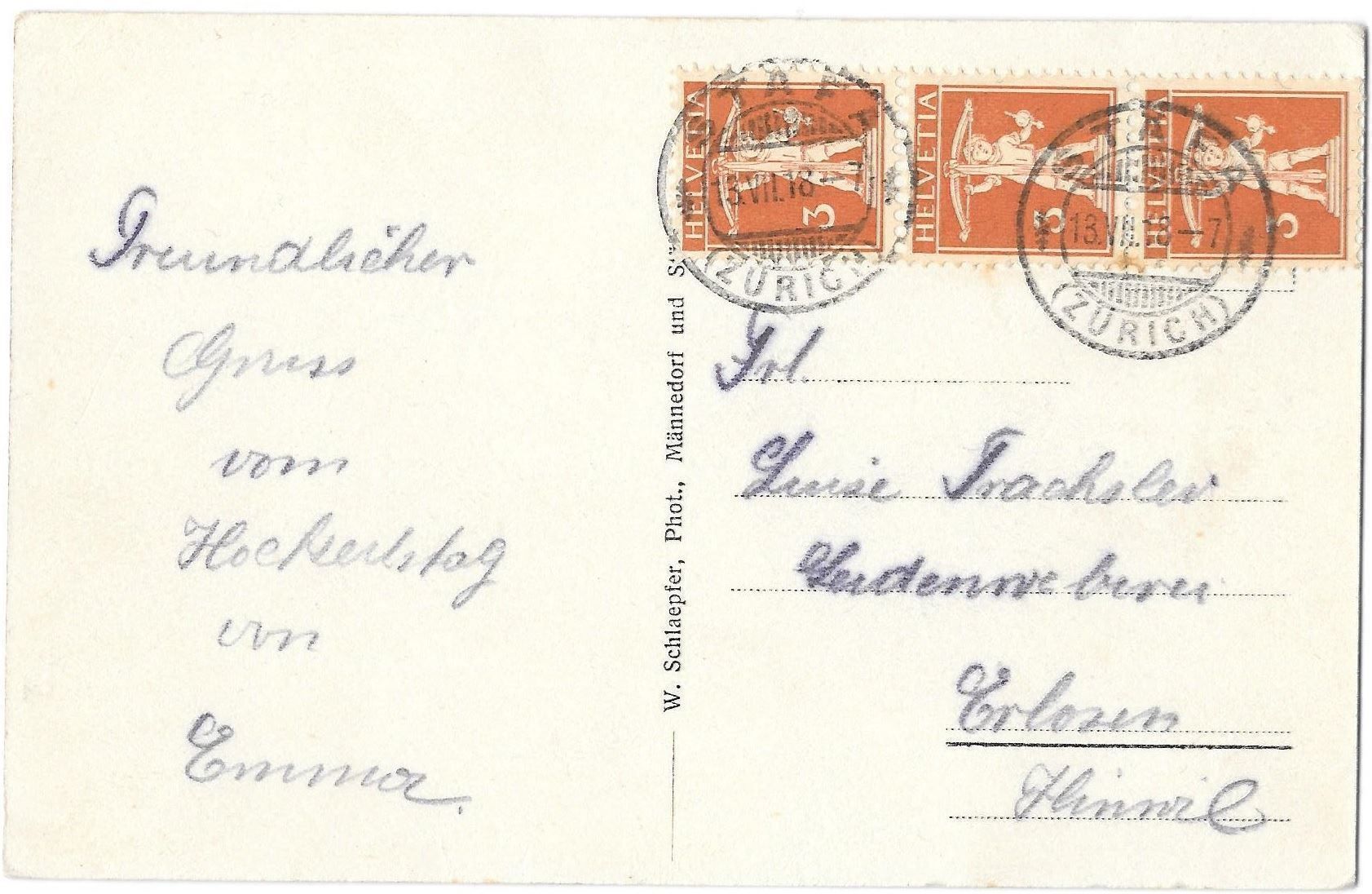 Cartoline postali: Stäfa Ansicht vom See aus Hotel Rössli – Usato da Olten venduto da clotaldi 1
