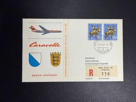 Swissair Erstflugbrief Zürich-Stuttgart 1967