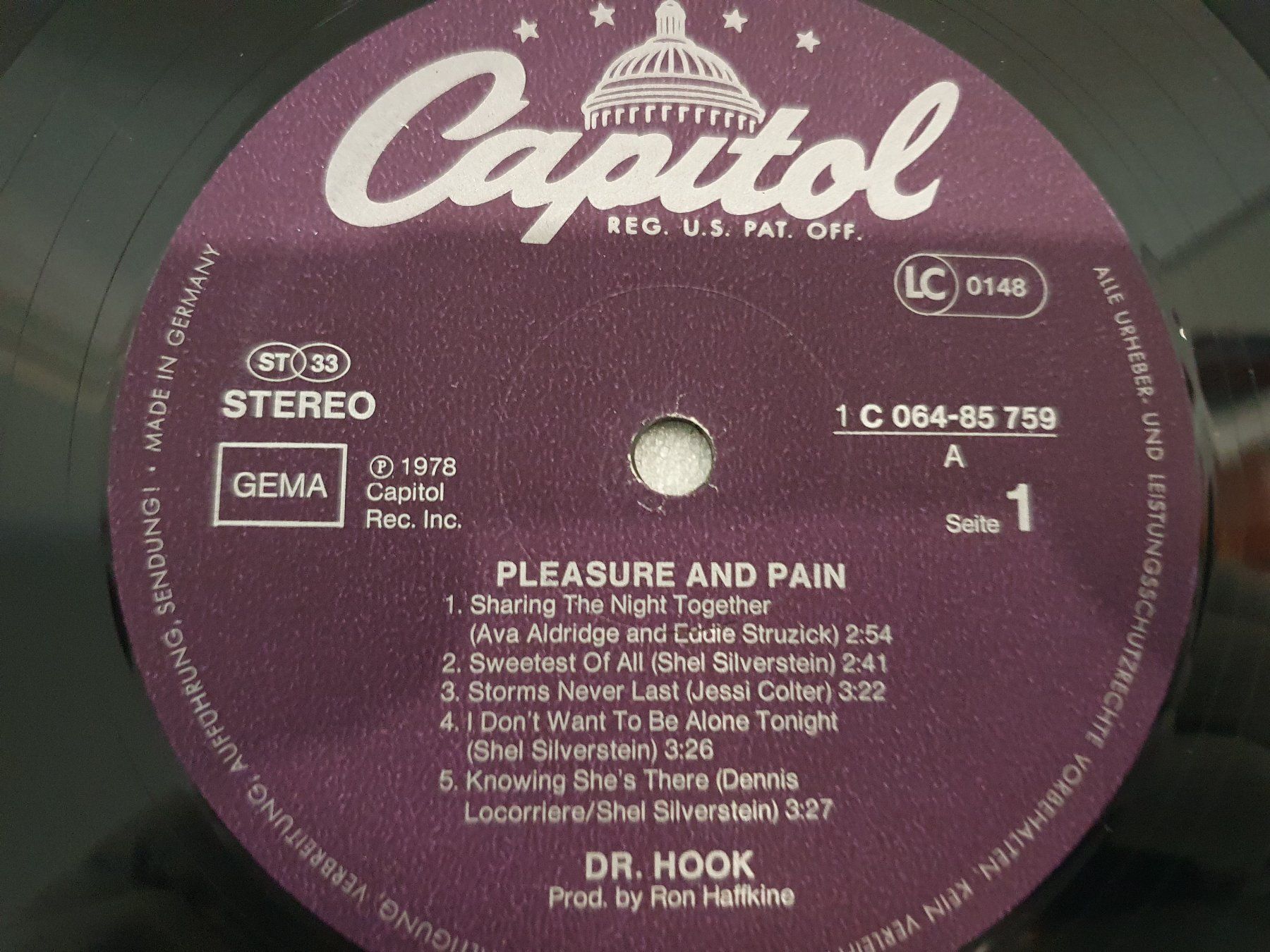 Dischi in vinile: Dr. Hook – Pleasure & Pain – Usato da Uster venduto da Vinyl-Leidenschaft 6
