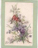 Kitsch Vögel Blumen  UPU Marke 1900