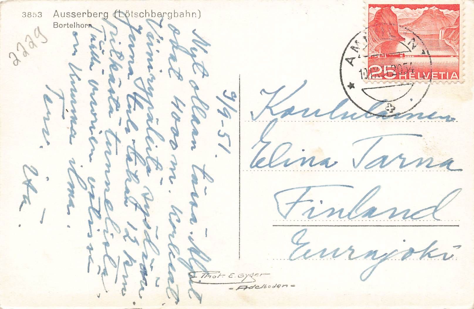Cartoline postali: Ausserberg lotschbergbahn Eisenbahn – Usato da Biasca venduto da Blenio71 1