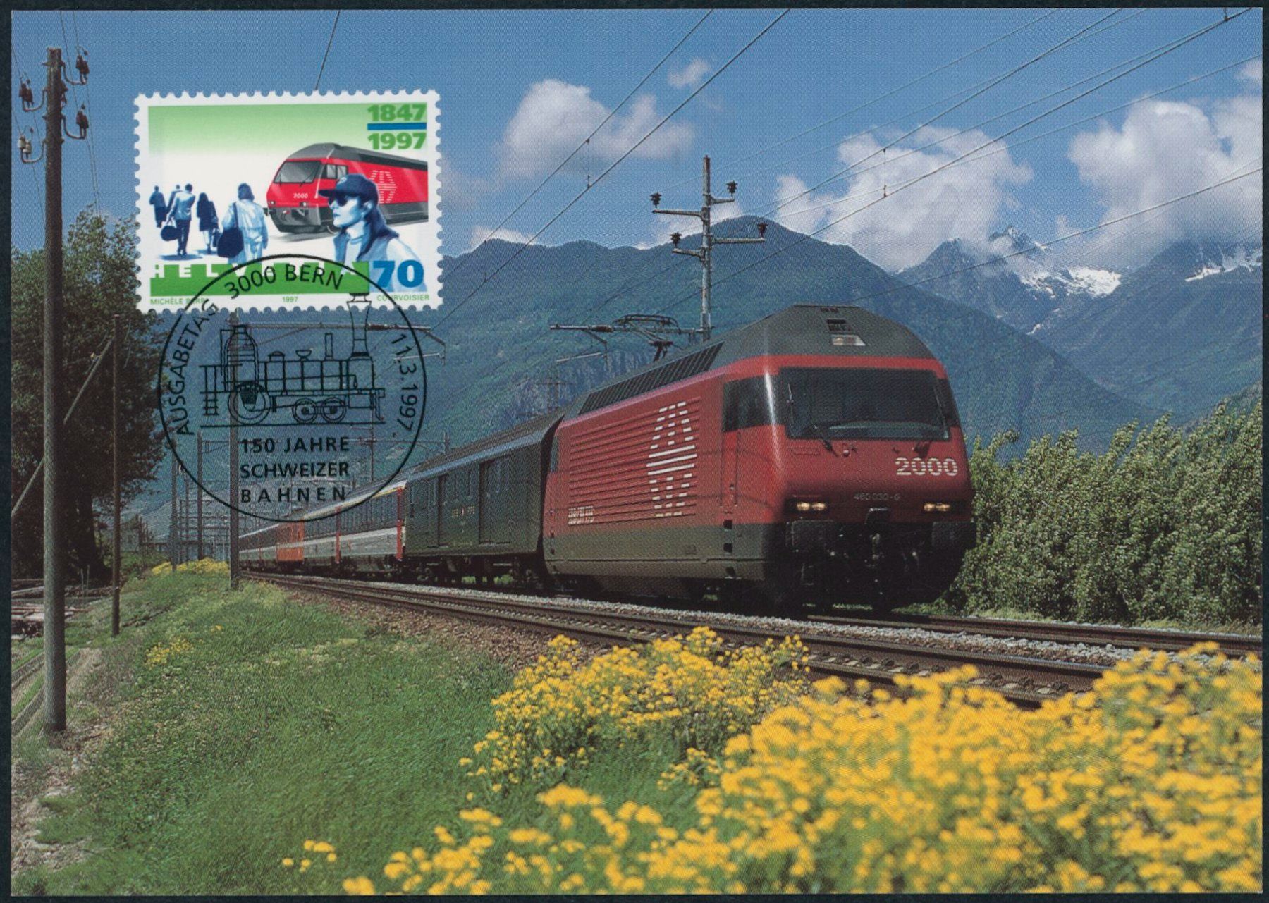 Tutti i francobolli: 1997 - Schweizer Bahnen - Maximumkarten MK - Ersttag ET – Usato da Schindellegi venduto da leecollect 3