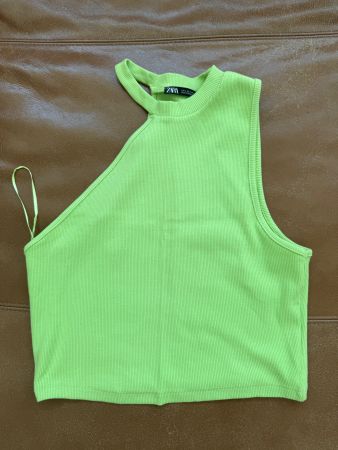 Neue Zara Damen Top Neongrün Grösse L