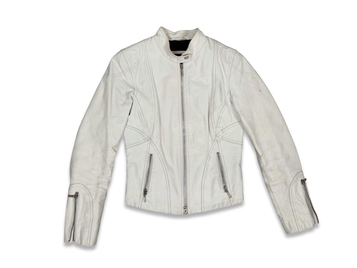 Giacche: Ladies Leather Jacket, Cream – Usato da Knonau venduto da Grapesvintage 1