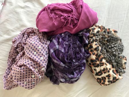 Schalset 4 Stk lila pink leoprint Foulard Schal Paket Scarf