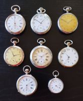 8 Taschenuhren, die meisten rev.bedürftig /1x Spiral Breguet