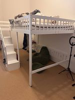 		  Lit superposé 140x200 mezzanine enfant + matelas
