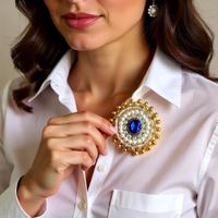 Luxuriös Saphir Royal Brosche - Handgemachte Brosche - Neu!