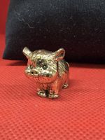 Kleine Schwein Figur aus Messing goldfarben guter Zustand
