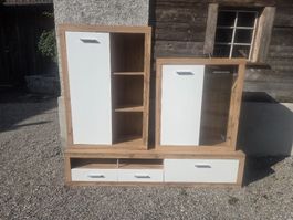 TV-Möbel, Vitrine und Regalschrank im 3er Set