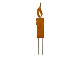 Kerze zum Stecken Metall Rostfinish 32 x 7.5cm