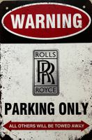 Rolls Royce Parking Only Blechschild Phantom Cullinan EN