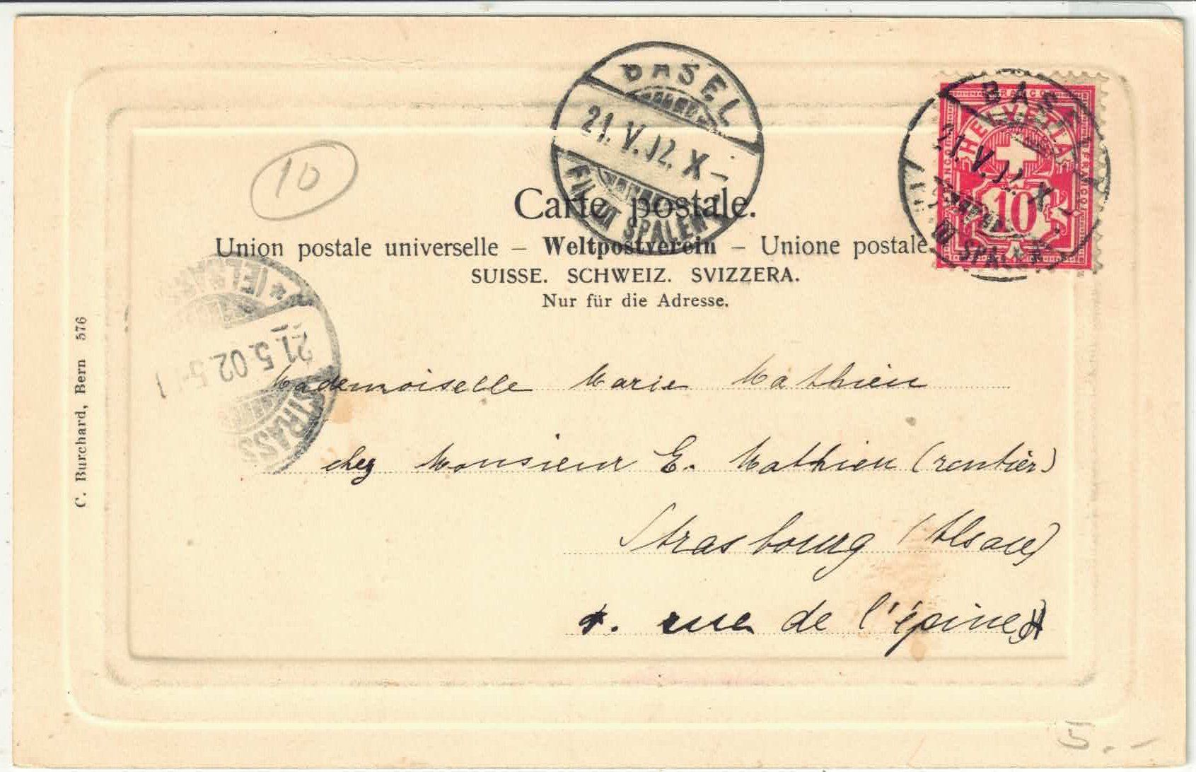 Cartoline postali: Basel - Marienkirche - Präge-Karte – Usato da Ettingen venduto da Kartenplanet 1