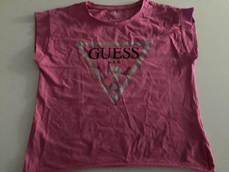 T-shirt Guess rose, taille 12 ans, coton bio, été ☀️