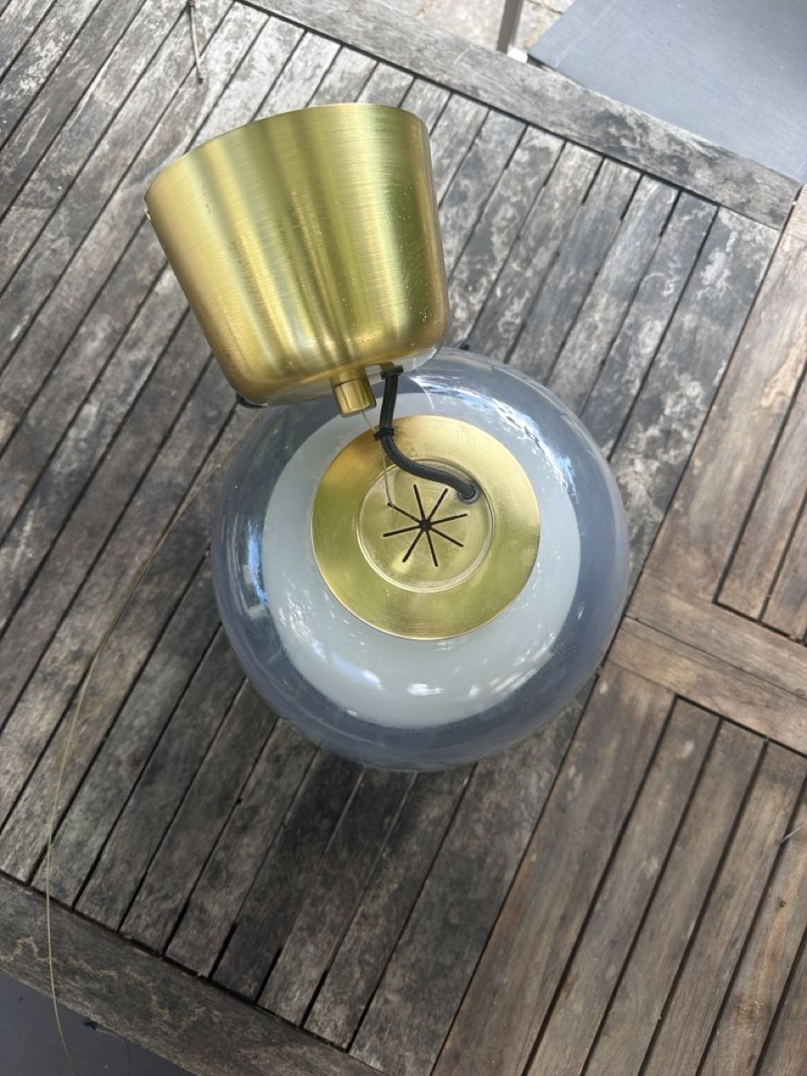 Ikea Lampadari & plafoniere: Hängeleuchte Glas Messing Opal Weiss Lampe – Usato da Pfaffhausen venduto da NFIZH 1