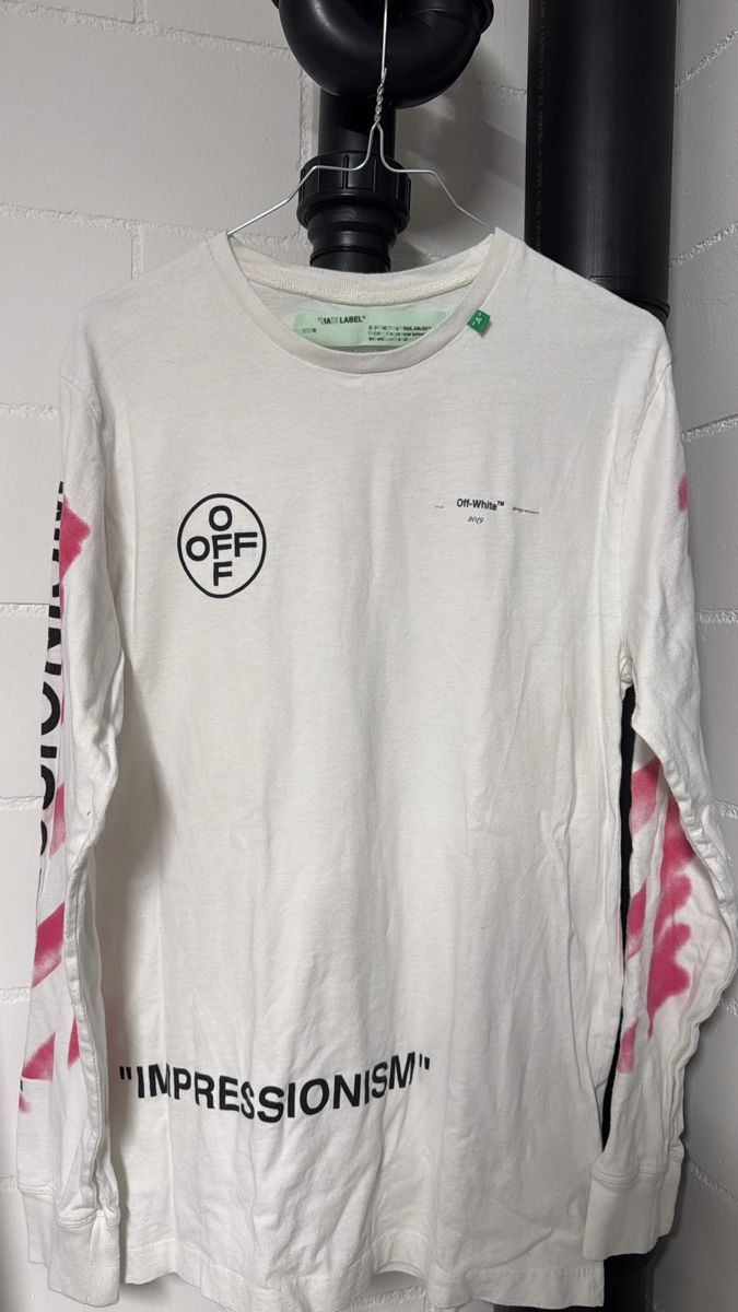 Off-White T-Shirts: OFF-WHITE 'Impressionism' Diag Stencil Long Sleeve Shirt – Neu (gemäss Beschreibung) aus Herrliberg von ResellerZH 1