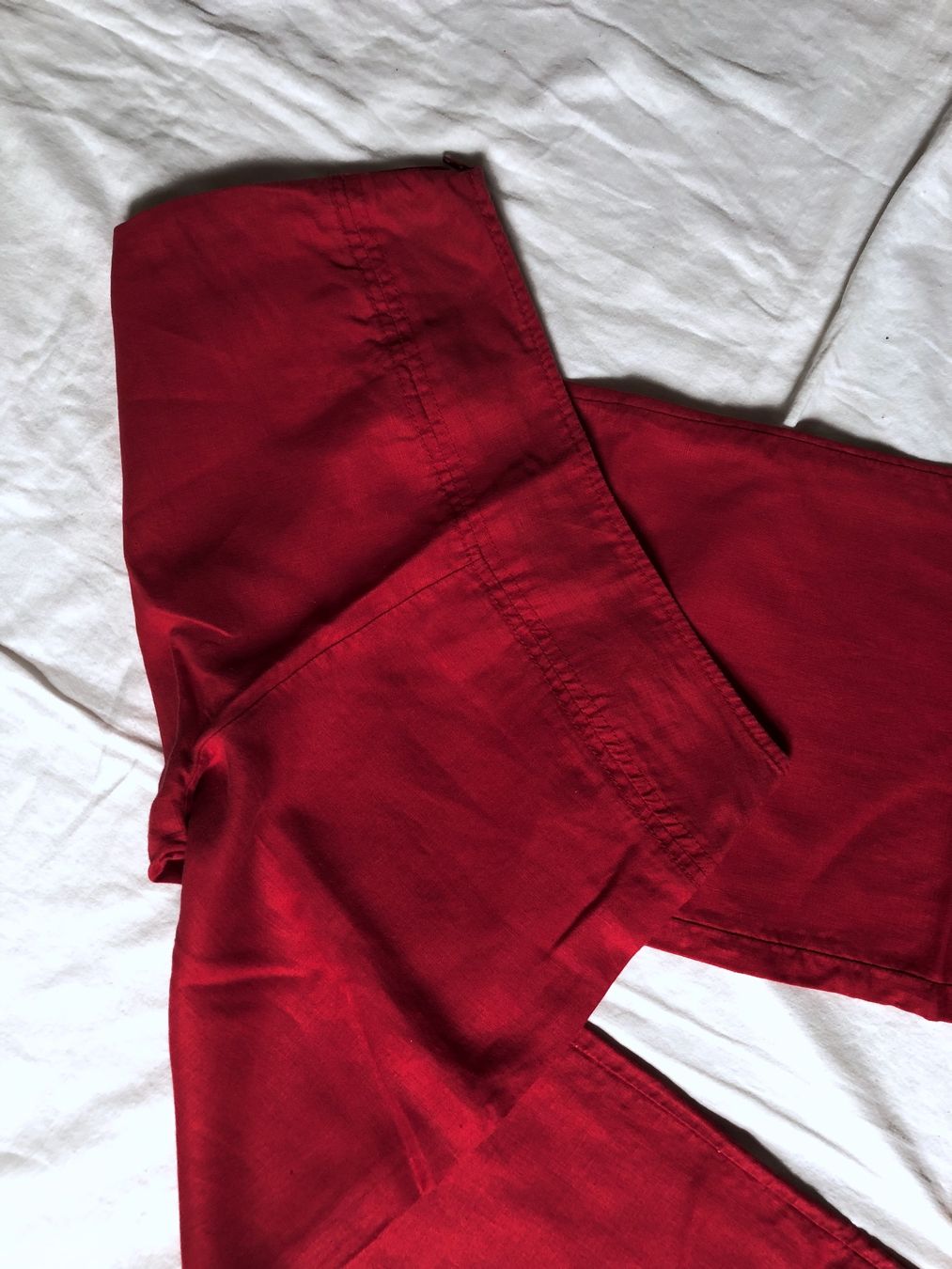 H&M Pantaloni: H&M Leinenhose, rot, Gr. 34 – Usato da Basel venduto da Solaia28 3