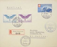 Schweiz 1939 Zürich Südflug – Luftpost Einschreiben