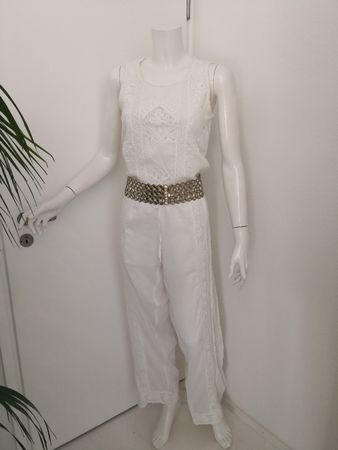 🤩BOHO-CHIC CHIPKALY IBIZA BAUMWOLL-HOSE & HÄKEL-EINSATZ NEU