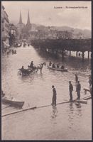 Luzern Hochwasser 1910, Schweizerhofquai, ungelaufen