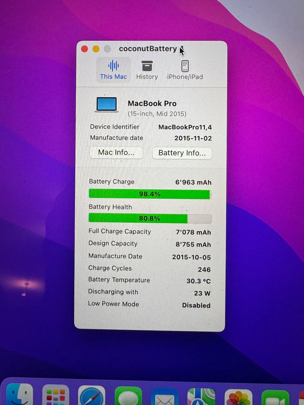 Apple Notebooks: MacBook Pro Retina 15 Zoll – Gebraucht aus Adliswil von Busys 2