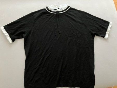 T-Shirt Bodyflirt noir élégant à volants, taille 52/54