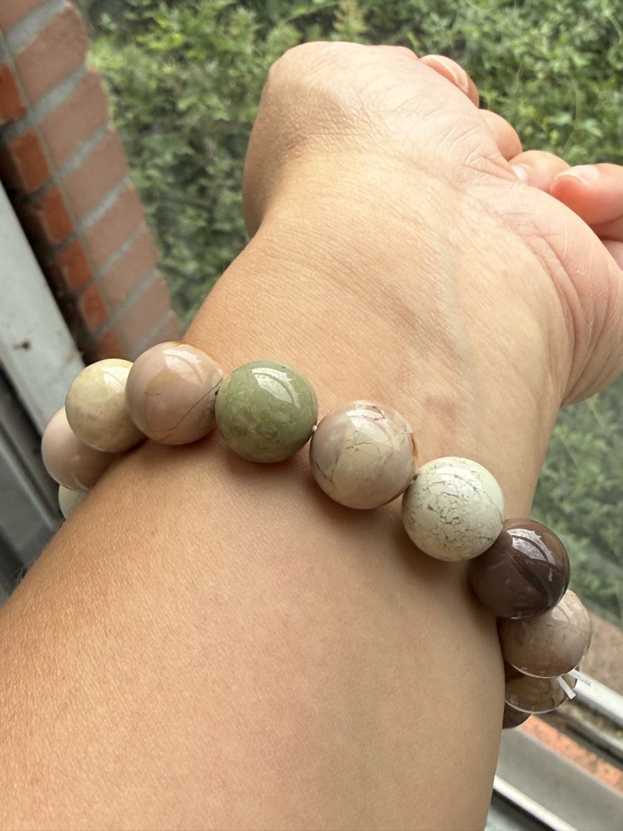 Bracciali & Braccialetti: Alashan Agate 13mm Perlen Stretch Armband – Nuovo (secondo la descrizione) da Jegenstorf venduto da SteinGlanz 4