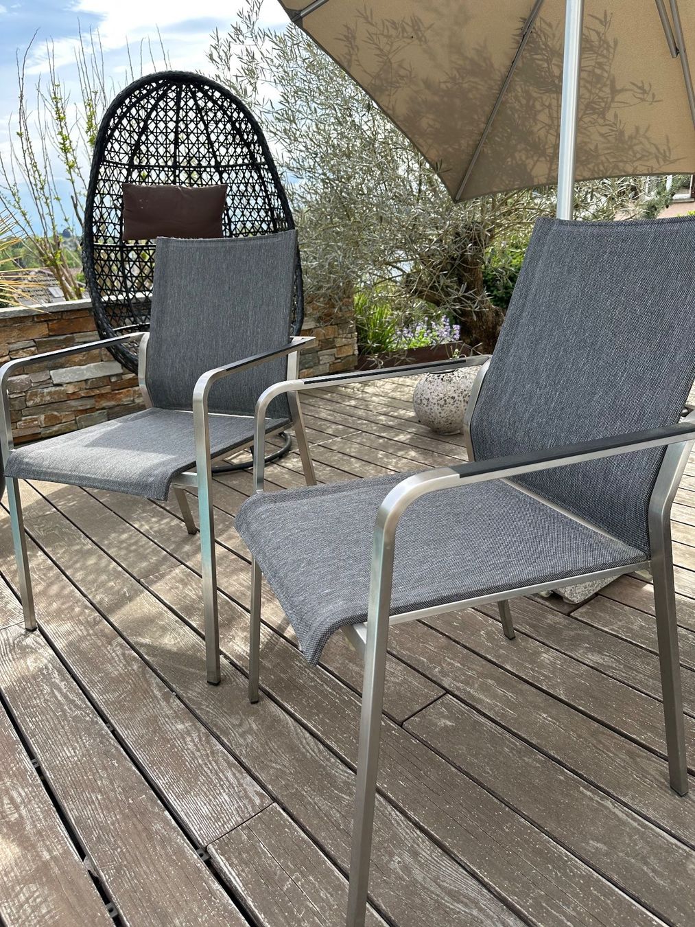 Sedie: Denova Gartenstühle aus Edelstahl – Usato da Schaffhausen venduto da Zermatt40 3