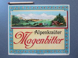 ALPENKRAÜTER (?) MAGENBITTER - FLASCHENETIKETTE