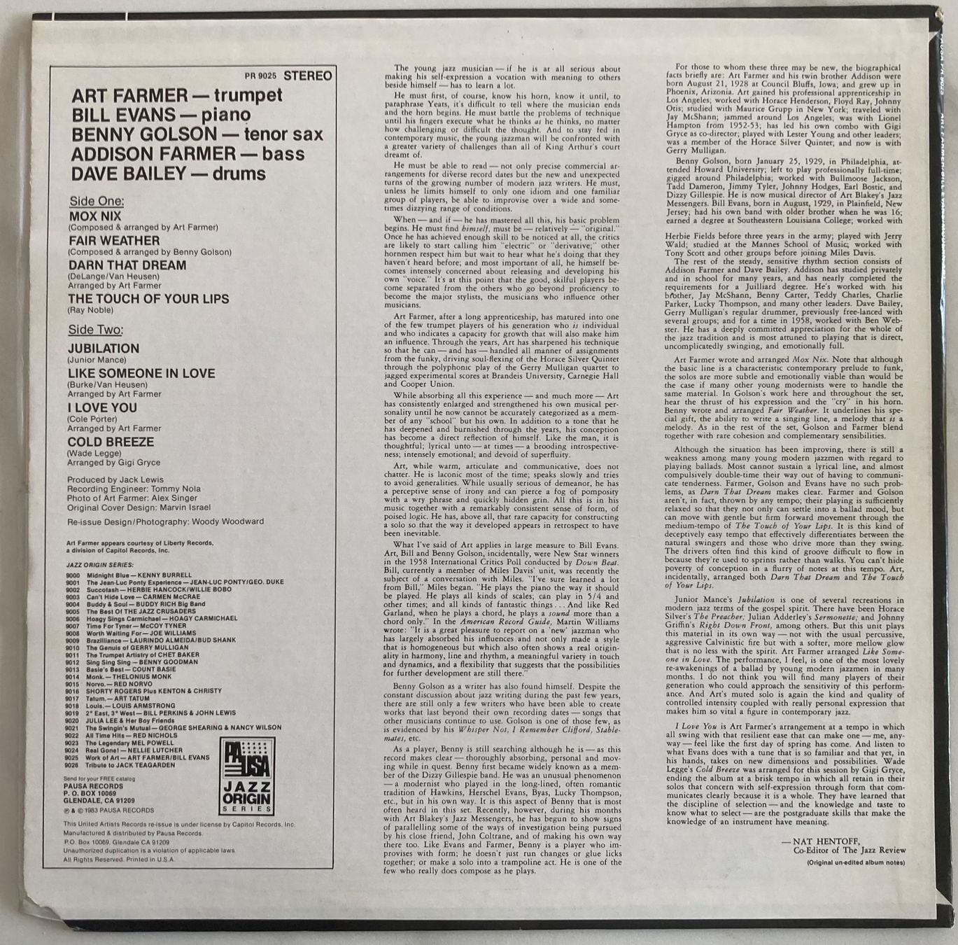 Schallplatten: ART FARMER / BILL EVANS - MODERN ART – Gebraucht aus Poliez-Pittet von Newtown-Records 1