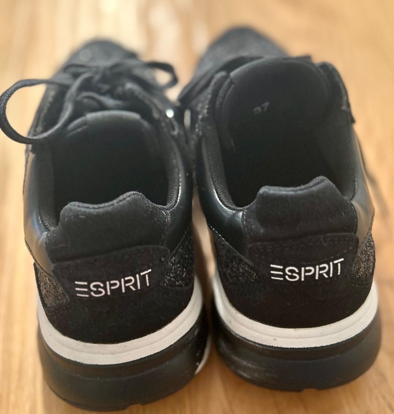 Damenschuhe: Esprit Damen Sneaker, Schwarz Glitzer, Grösse 37 – Gebraucht aus Schalchen von Kajo5 3