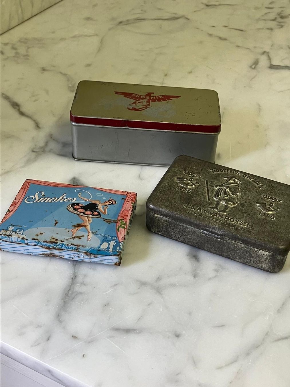 Contenitori & Simili: 3 Stk. Blechdosen, Phoenix, Tabak, Smokes – Usato da Regensdorf venduto da 7ws8 1