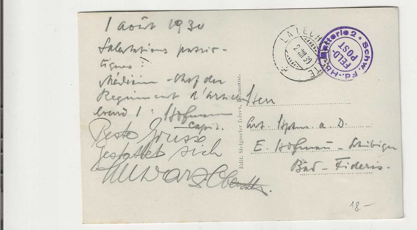 Cartoline postali: La Lécherette,1930 – Usato da Spiez venduto da Niesen20 1