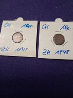 Schweiz – 2 alte Kantonsmünzen (1 Rp 1842 & 1 Rp 1848) – seh