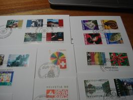 Moderne FDC Schweiz 1998, 13 Belege