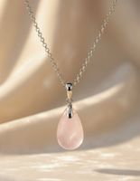 Silber 925  Natur-Rosenquarz  Anhänger- Neu