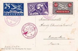 1930, Zeppelinflug Karte mit Nr. F4, F7, F9, vom 12.X.30.