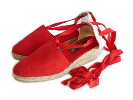 Espadrilles rot VINTAGE Calzados Fernandez Spain Gr. 39