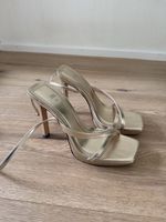 Gold Zara Sandalen mit elegantem Absatz – Größe 39