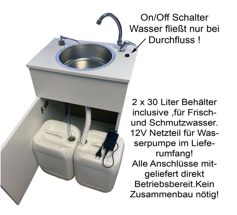 Mobile Spüle Handwaschbecken Waschbecken Spülbecken Mobiles autark
