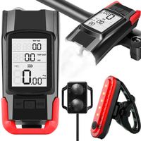 Fahrradlichter für vorne + hinten mit LED-Zähler 3in1