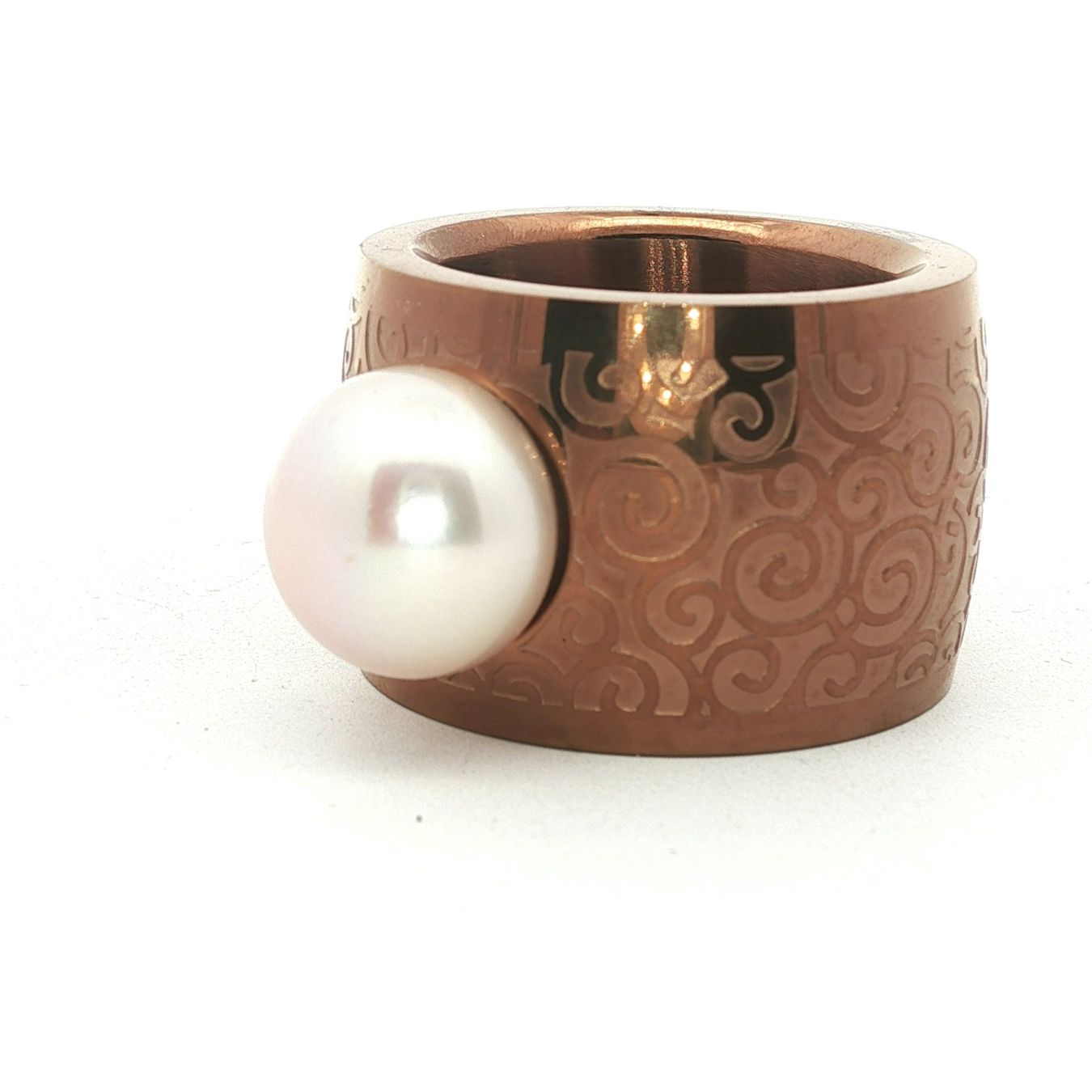 Olga Ribler Anelli: Statement Edelstahl Ring Grösse 56 mit Perle – Nuovo (secondo la descrizione) da Luzern venduto da Schmuckoutlet 1