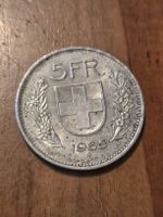 Seltene Schweizer 5 Franken Münze von 1965 in guten Zustand!