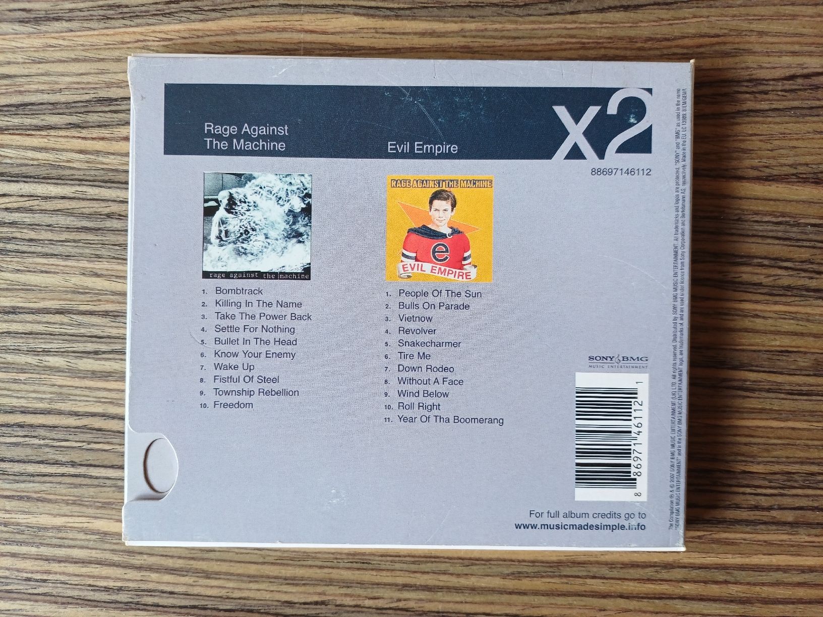CD: Rage Against the Machine "2 albums" CDx2 digipack – Usato da Begnins venduto da Drastic-Sound 1