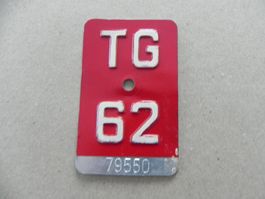 Velo Rad Nummer Velonummer 1962 TG 62 Thurgau Geschenk