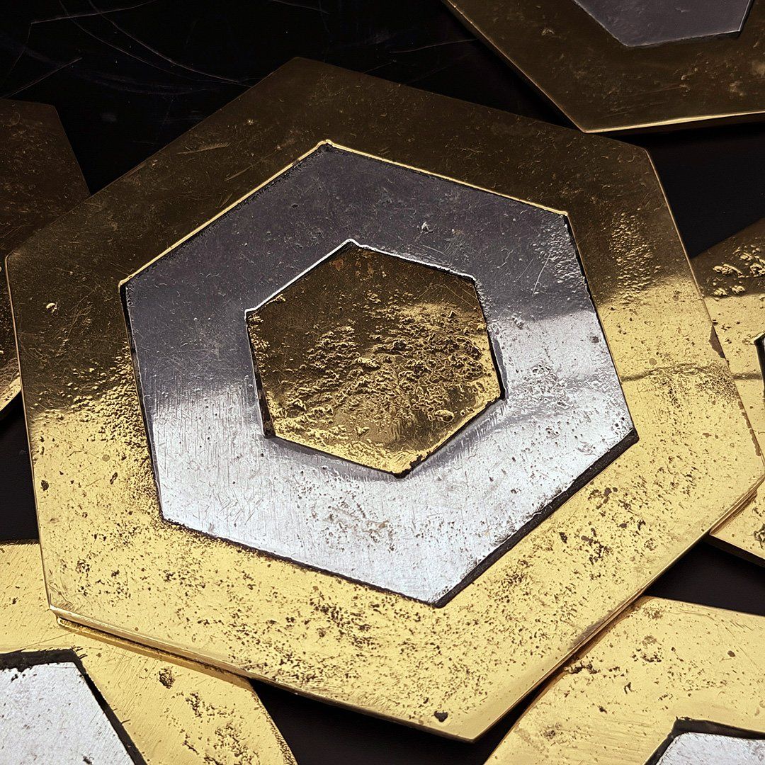 Untersetzer: David Marshall Brutalist Hexagon Designer Untersetzer Set – Gebraucht aus Luzern von Eukalyptus 3